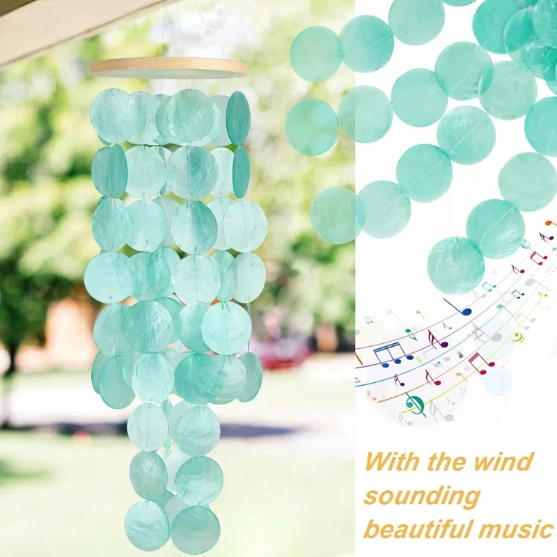 Coastal Style Shells Wind Chimes for Outdoor Garden Decor Great for Women Indoor/Outdoor Decorative(Wind Chime Pieces Only)