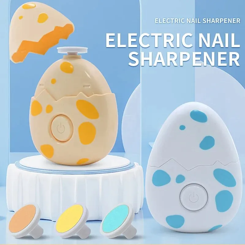 3-Kopf Q-cute Dinosaurier-Ei Elektrischer Nagelschärfer Kompakte Form Geräuscharme Freihändige Baby-Nagelpflege Tragbarer Nagellackierer Image