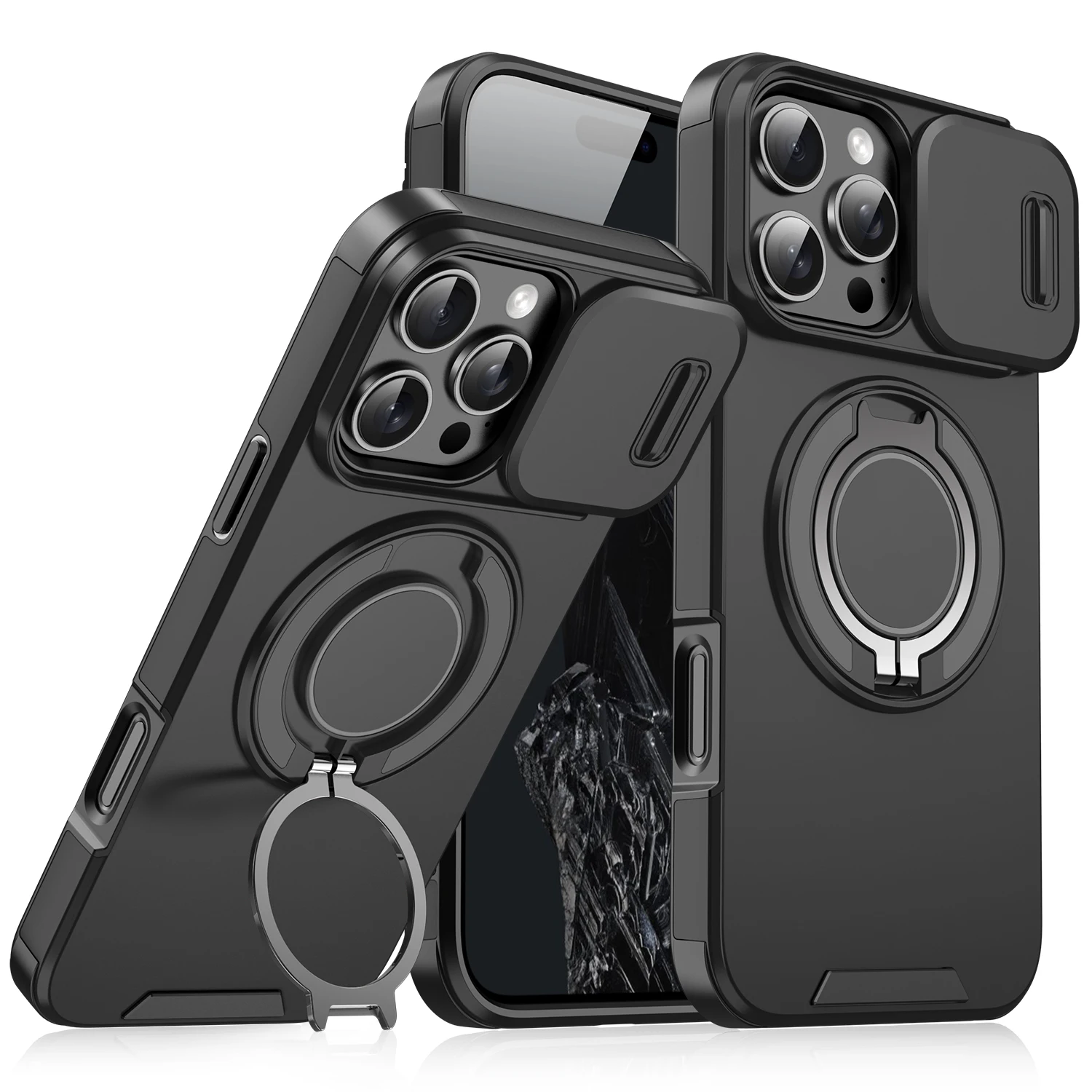 Für iPhone 11 Pro Max Hülle iPhone 11Pro Cover iPhone 11 Magnetring-Schutzhülle mit Kameraschutz und Magsafe Wireless Charge-Funktion Image