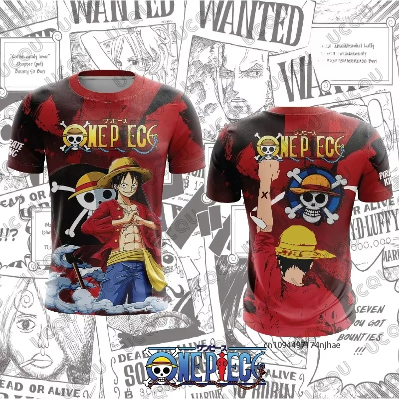 2026 Anime One Piece Monkey D. Luffy Print Fußballtrikot für Herren – Sommer Sport Cosplay T-Shirt – Lässige Oberteile für Kinder/Erwachsene Image