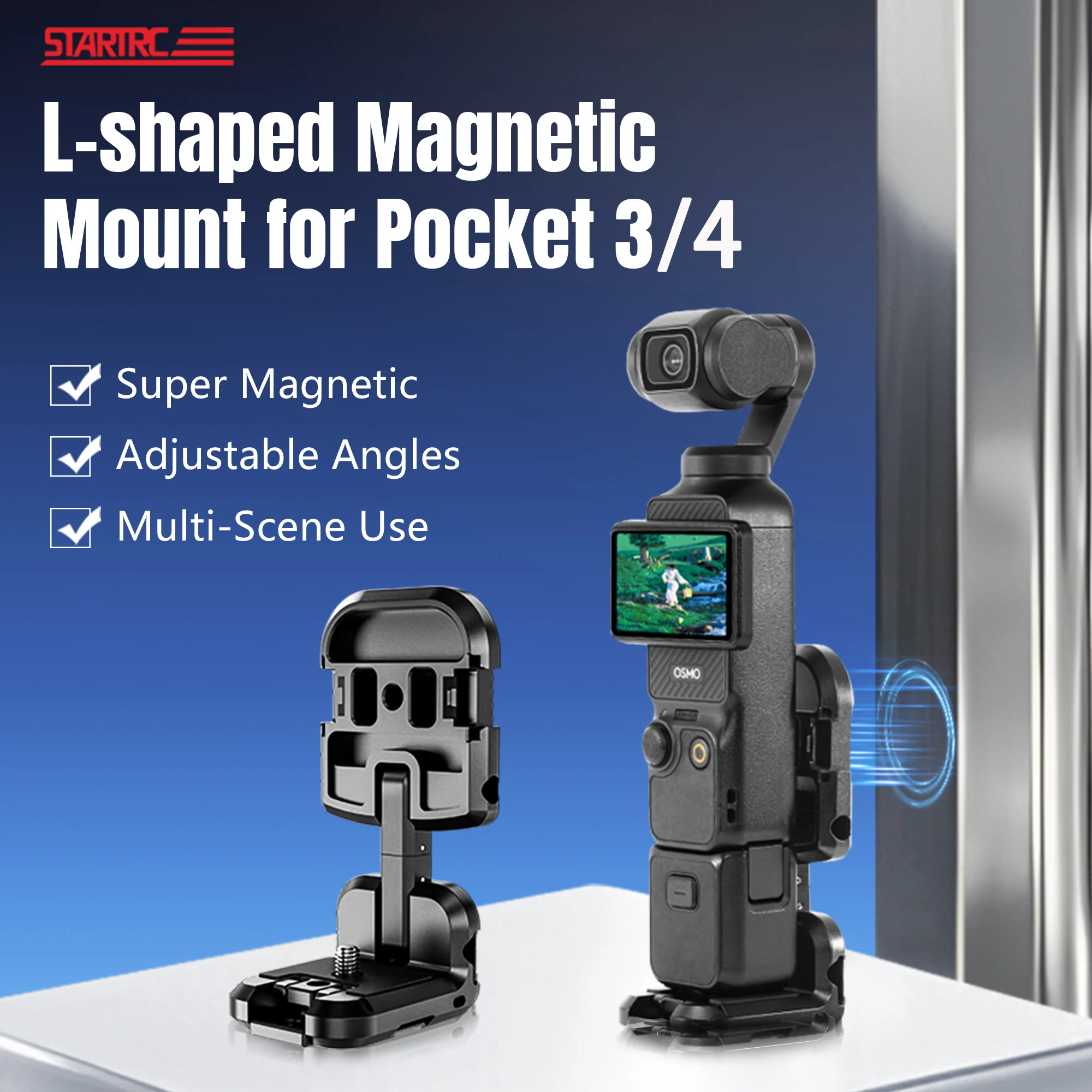 Magnetischer Adapter-Ständer für DJI Osmo Pocket 3/4 Kamera Erweiterungshalterung Desktop-Halterung Vlgo Video-Aufnahmezubehör Image
