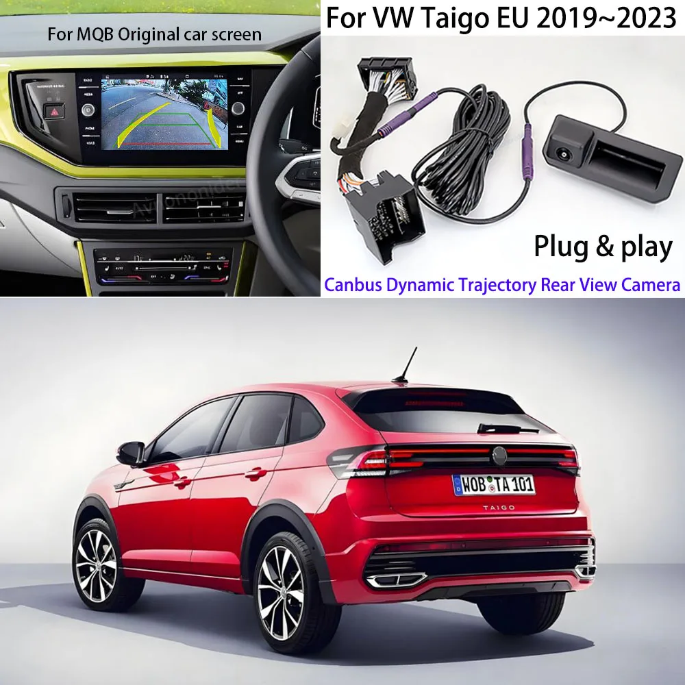 Canbus dynamische Flugbahn Rückfahr kamera für vw taigo eu 2019 ~ 2023 Auto Rückfahr kamera arbeiten mit mqb Einheit Plug & Play Image