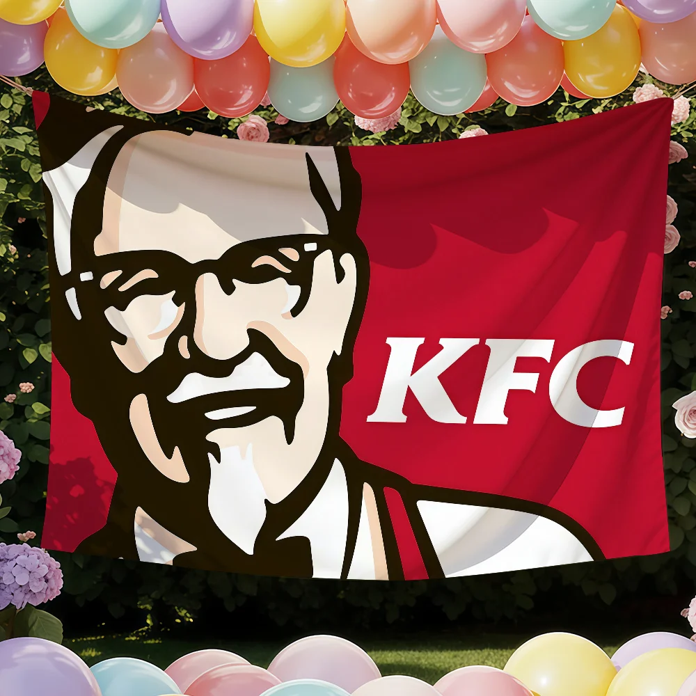 Lebensmitteldruck-K-KFC-Flagge, geeignet für Party, Club, Außen- und Innenbereich, Wandkunst, Dekoration, Banner, Geschenk Image