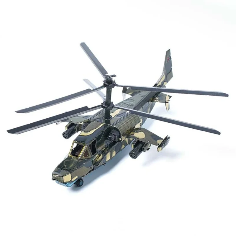 Schwarzer Hai 50 Hubschrauber 3d Metall Puzzle Mini Edelstahl Flugzeug DIY Montage Modell Kits Puzzle für Erwachsene Spielzeug Image