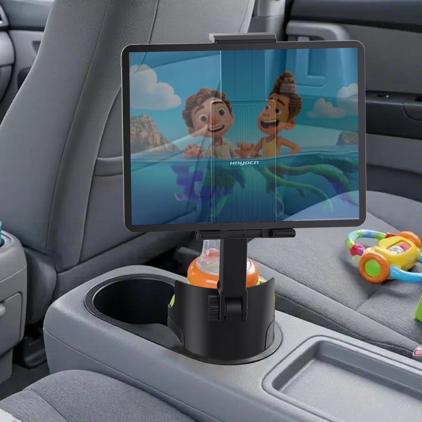 Auto-Getränkehalter für Tablet und Handy, universell verstellbarer Ständer für 4-14 Zoll große Geräte, stabiler Halter für Navigation, Reisen A Image