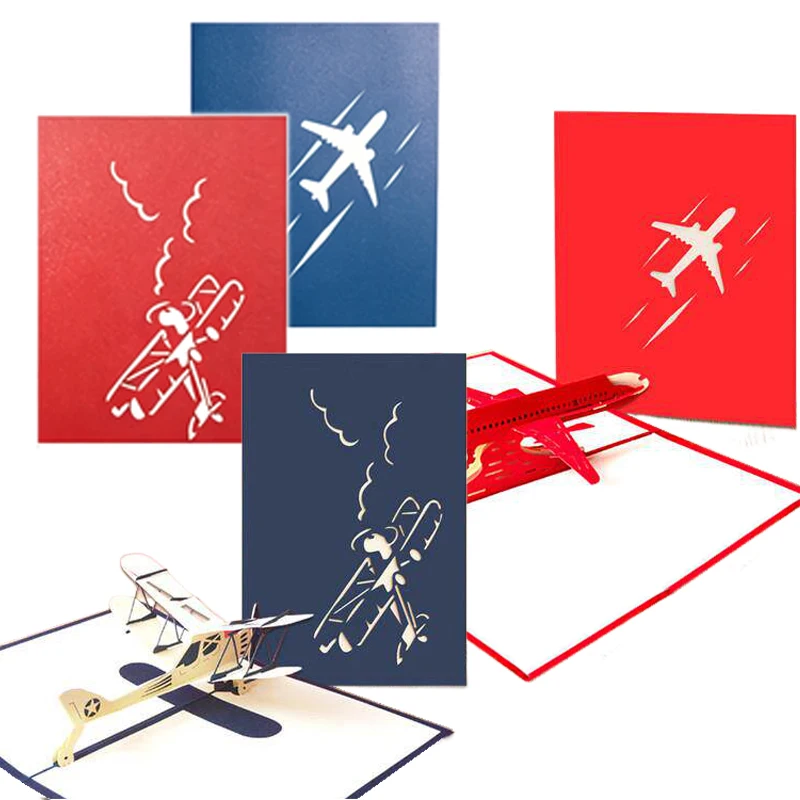 3D-Pop-Up-Karte, Flugzeugminiaturen, Postkarte, Geburtstagsgruß, Einladungskarte, Geschenke, Schulunterricht, Anreizmaterialien, TMZ Image