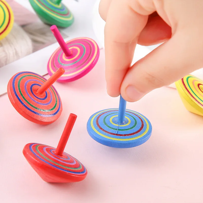 5/10 Stück Holz-Kreisel Klassisches Drehkreisel-Spielzeug für Balance- und Koordinationsfähigkeiten für Kinder und Erwachsene Stressabbau Party-Geschenke Kreativität Image