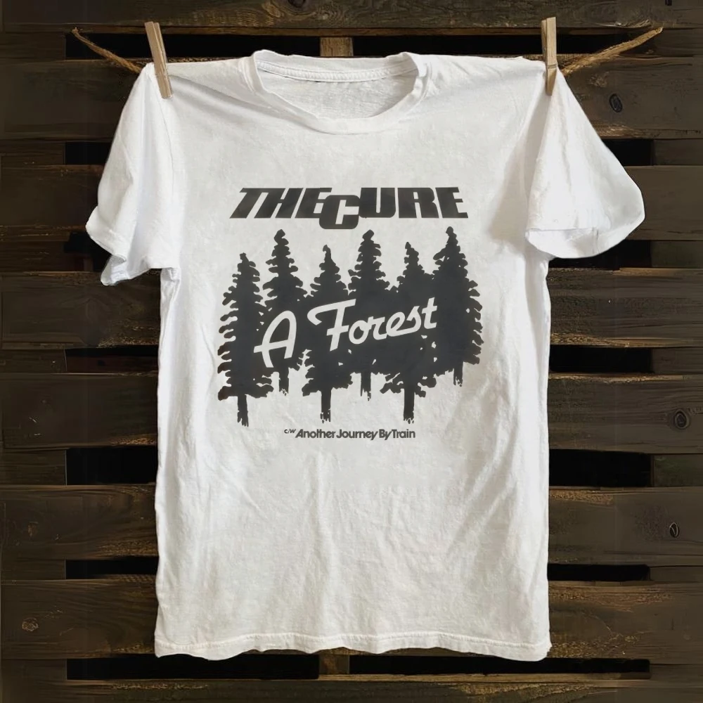 Rock-Punk-T-Shirt The Cure Band A Forest T-Shirt, klassischer Vintage-Druck, kurzärmelig, lässig, lockerer Rundhalsausschnitt, Streetwear, Unisex