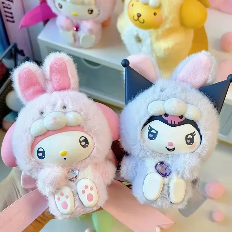 TOPTOY Sanrio Charaktere Diamond Bunny Baby Serie Vinyl Plüsch Blindbox Niedlicher Taschenanhänger Puppe Schlüsselanhänger Mystery Box Mädchen Geschenk Image