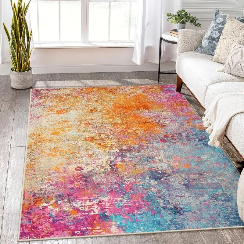 Living Room Large Area Carpet Modern Abstract Living Room Kitchen Bathroom Entryway Washable Rugs Stain-resistant Large Mats