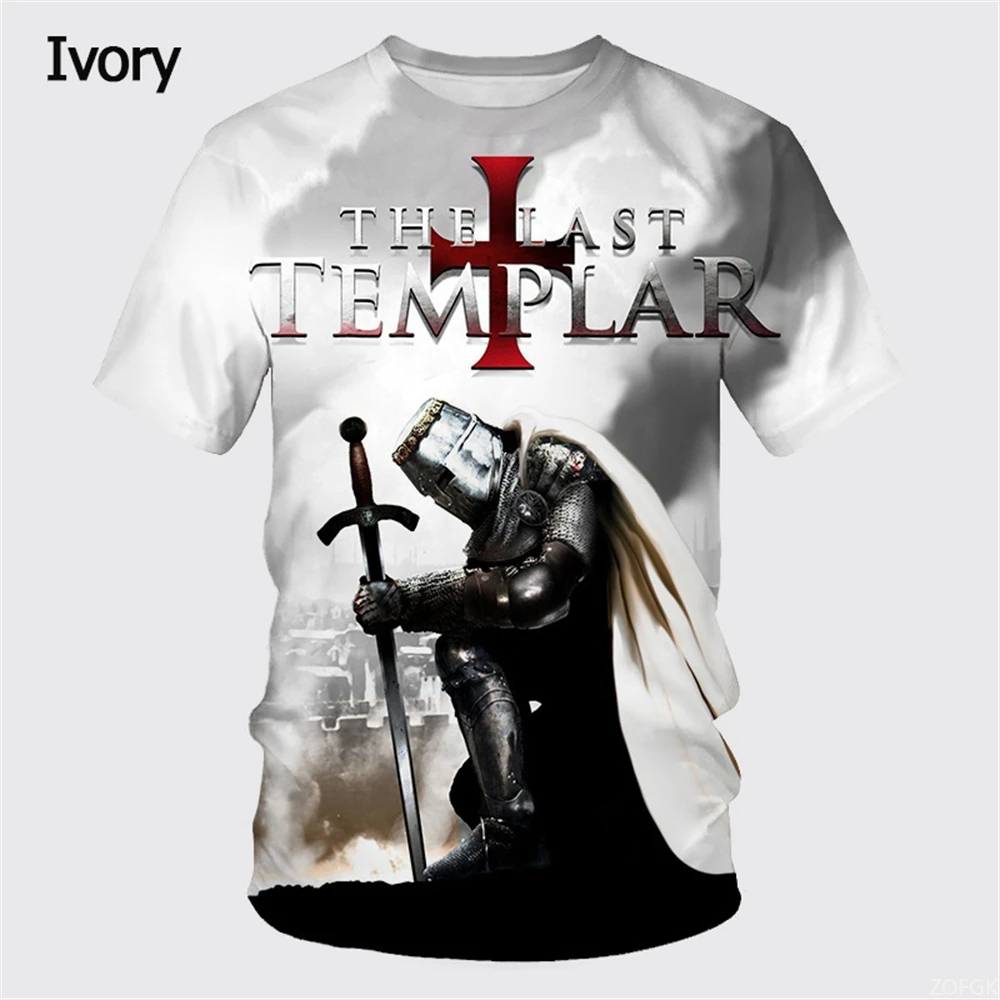 Vintage-T-Shirt „The Last Templar“ für Männer und Frauen, mittelalterliches Ritterkreuz-Grafik-T-Shirt, lässiges Streetwear-Fan-Geschenk-Oberteil Image