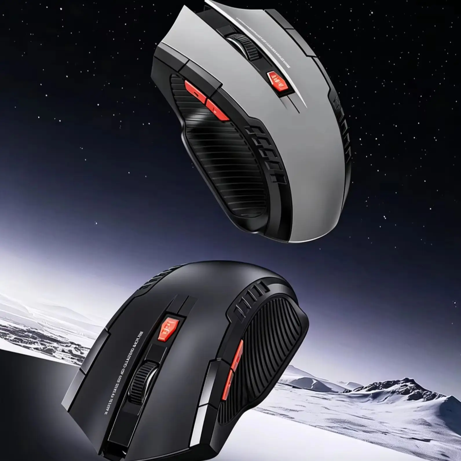 Neue kabellose 2,4-G-Gaming-Maus, 6 Tasten, 1600 DPI, 4-Wege-Scroll-Funktion, ergonomisches Design, optische Batteriemaus für Laptop, Computer, PC Image