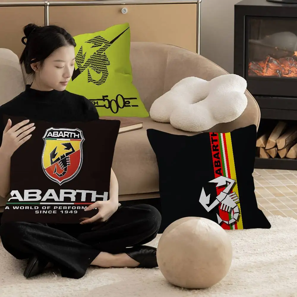 A-Abarth Kissenbezug, Auto-Kissenhülle für Sofa, Auto, Weihnachtsgeschenk, 40 x 40 cm, 45 x 45 cm Image