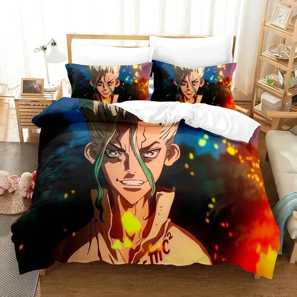 Nouveau Anime Dr.STONE 3D impression parure de lit housses de couette taies d