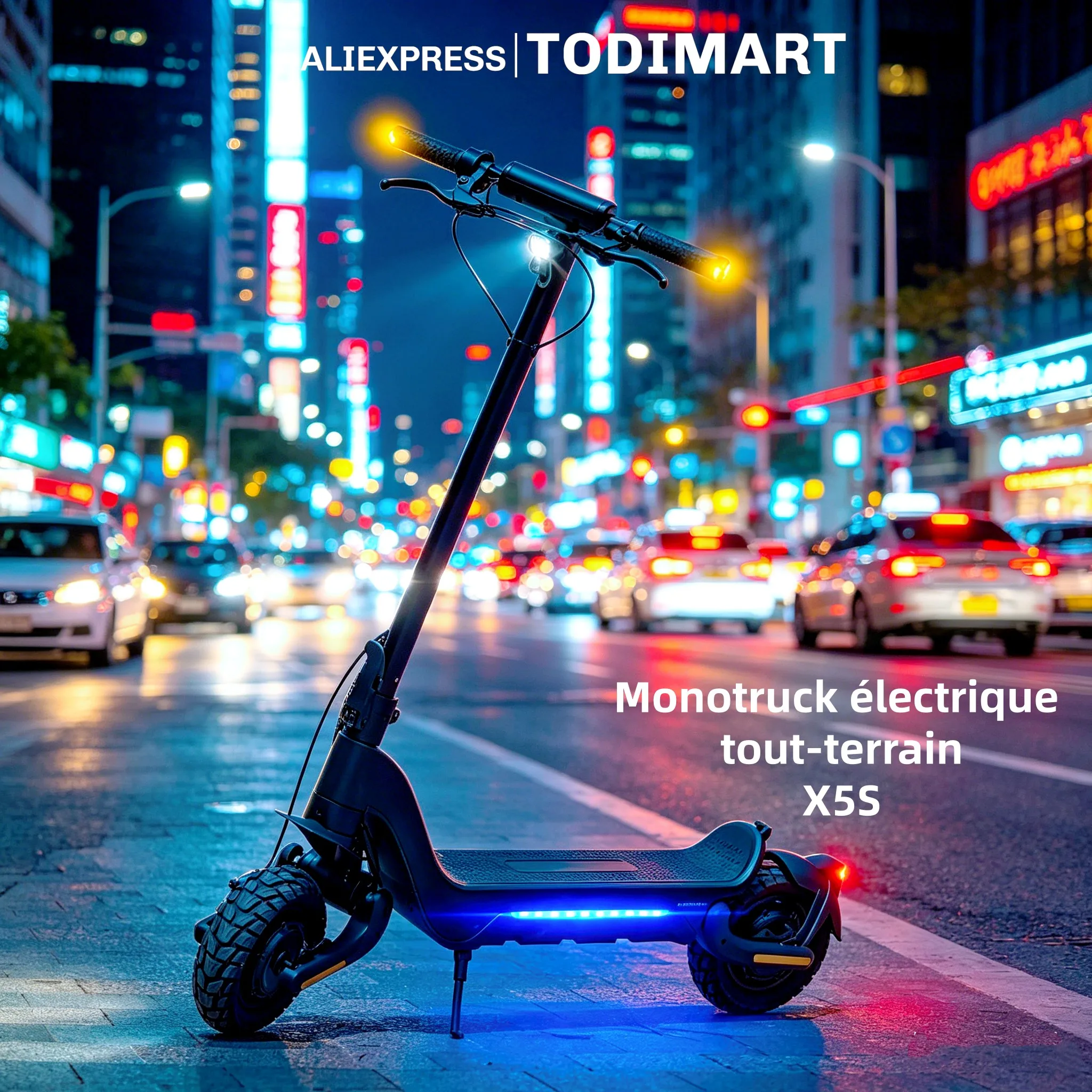 TODIMART Elektroroller für Erwachsene, 2000 W, 48 V, 18,2 Ah, 60–85 km Reichweite, 50 km/h, doppelte Stoßdämpfung, faltbarer Urban-E-Scooter Image