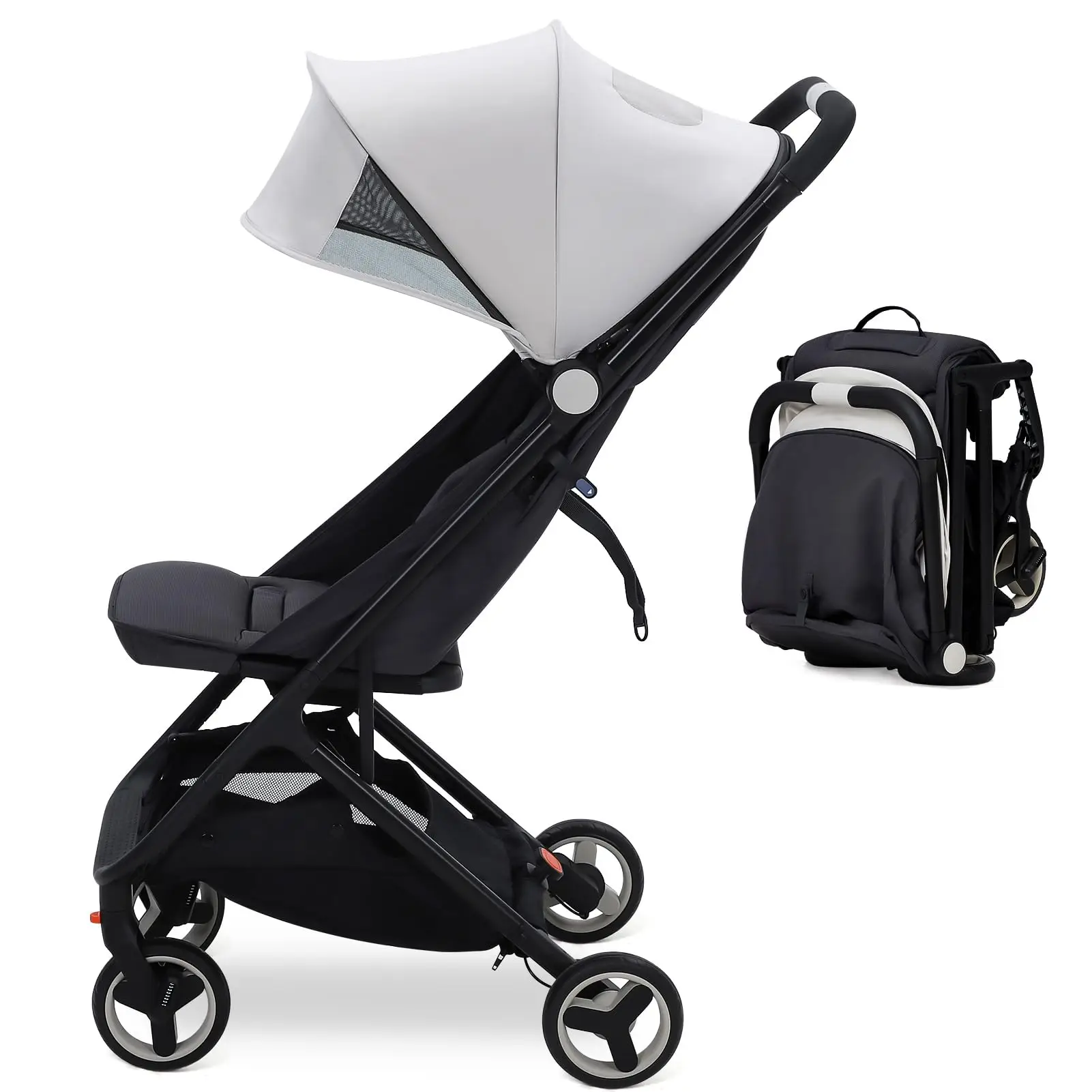 Flugzeugtauglicher Baby-Reisebuggy, leichter, kompakter, faltbarer Kinderwagen bis 22 kg, Flugzeugbuggy, Kinderwagen für Neugeborene und Säuglinge Image