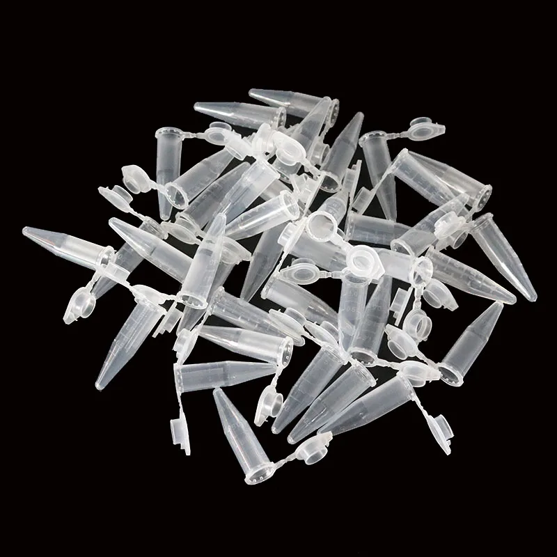 Großhandel 50 Stück / 0,5 ml Modernes Labor Transparente ultrafeine Kunststoff-Zentrifugen-Reagenzglasbehälterdeckel Laborbedarf Image