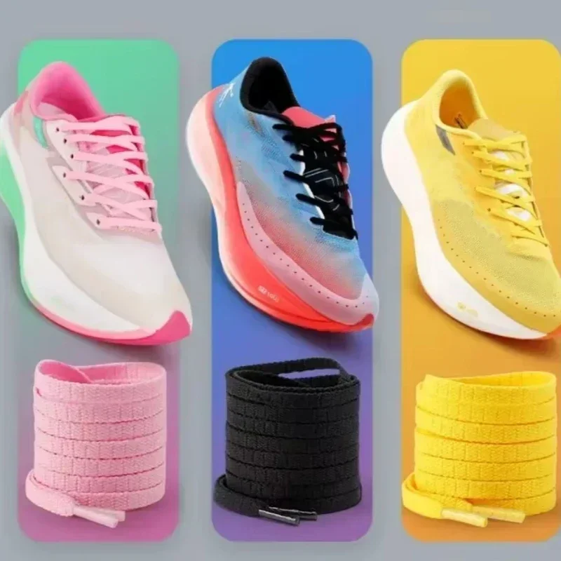 5mm Flache Sportliche Schnürsenkel für Sneaker - Gezahntes Gewindedesign Langlebige Laufschuh-Schnürsenkel - Ersatz-Schnürsenkel für Herren und Damen Image