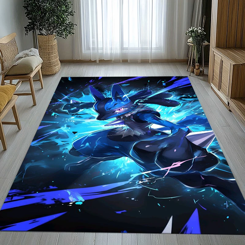 Kawaii Pokemon Pikachu Cartoon Wohnzimmer-Teppich, rutschfest, weicher Teppich für Schlafzimmer, Kinderzimmer, Sofa, Heimdekoration, Fußmatte, Geschenk Image