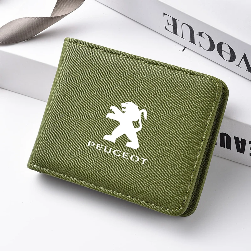 Portefeuille en cuir grande capacité avec logo moto pour Peugeot 308, 3008, 206, 307, 207, 208, 407, 508, 2008, 5008, 107, 106 GT, porte-cartes de crédit