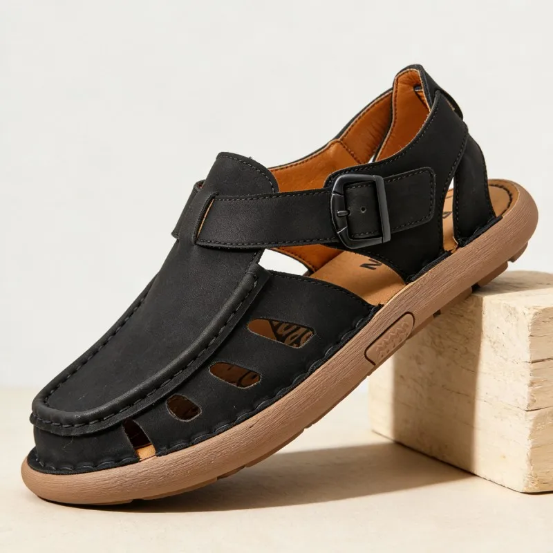 Neue Sommer Echtleder Römische Herrensandalen Business Casual Schuhe Outdoor Strand Watschuhe Herrenschuhe Große Größen 38-47