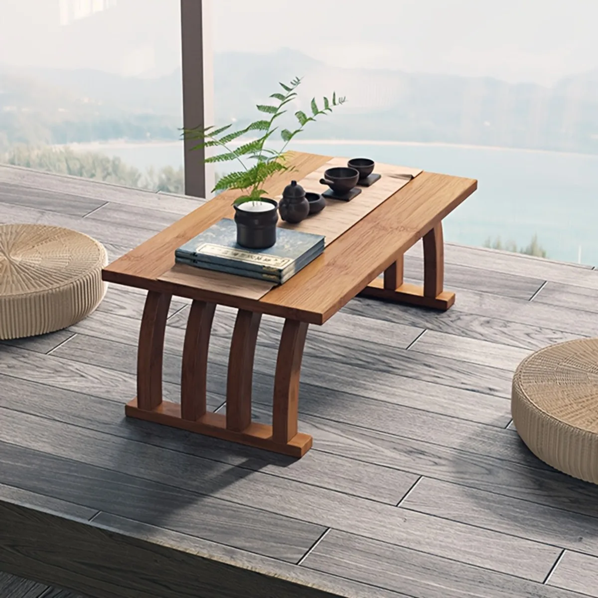 Erkerfenster-Beistelltisch, kleiner Teetisch, japanischer Tatami-Tisch, niedriger Tisch, kleiner Tisch fürs Schlafzimmer, klappbarer Kang-Tisch für den Haushalt