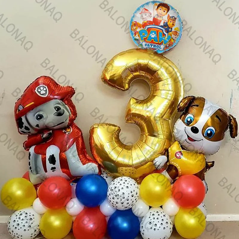 29-teiliges Cartoon PAW Patrol Geburtstags-Dekorationsset Aluminiumfolie Digital-Ballonset Hunde-Chase Kinder-Party-Zubehör Spielzeug Image