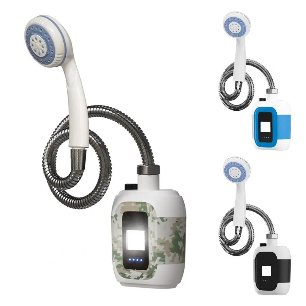 Tragbares Wiederaufladbares Camping-Duschpumpen-Set USB-Aufladbar für Outdoor Camping Wandern Reisen Wohnmobil Elektrischer Duschkopf Sprühpumpe Image