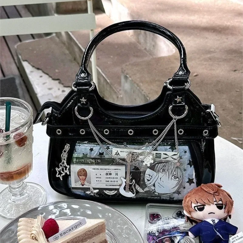 Y2k mode femmes sac à bandoulière mignon doux Ita sac Lolita filles poche transparente bricolage affichage sac à main mode sous les bras sac à main