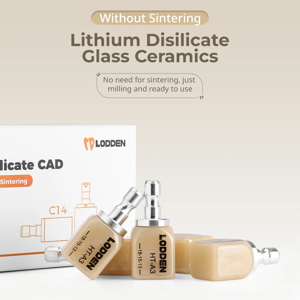 20 Stück LODDEN Dental Lithium-Disilikat-Glaskeramikblöcke HT/LT ohne Sinterverfahren für CAD/CAM Sirona Veneer Dentallabormaterialien Image