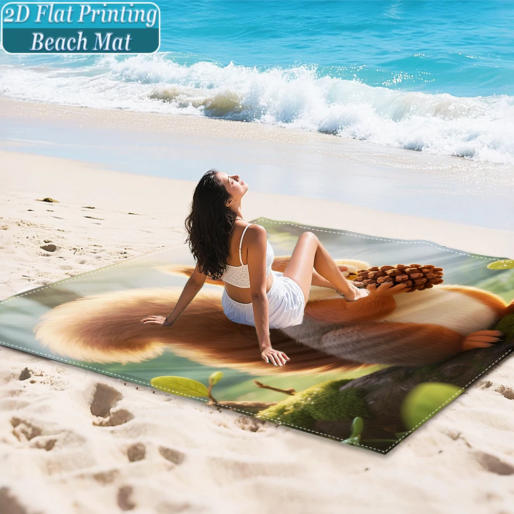 1-teiliges Set, Sommer-Strandmatte für draußen, inklusive 4 Bodenheringen, einzigartiges Druckdesign, lichtbeständig, leicht, schnell trocknend, einfach zu transportieren, wind- und sanddicht, Image