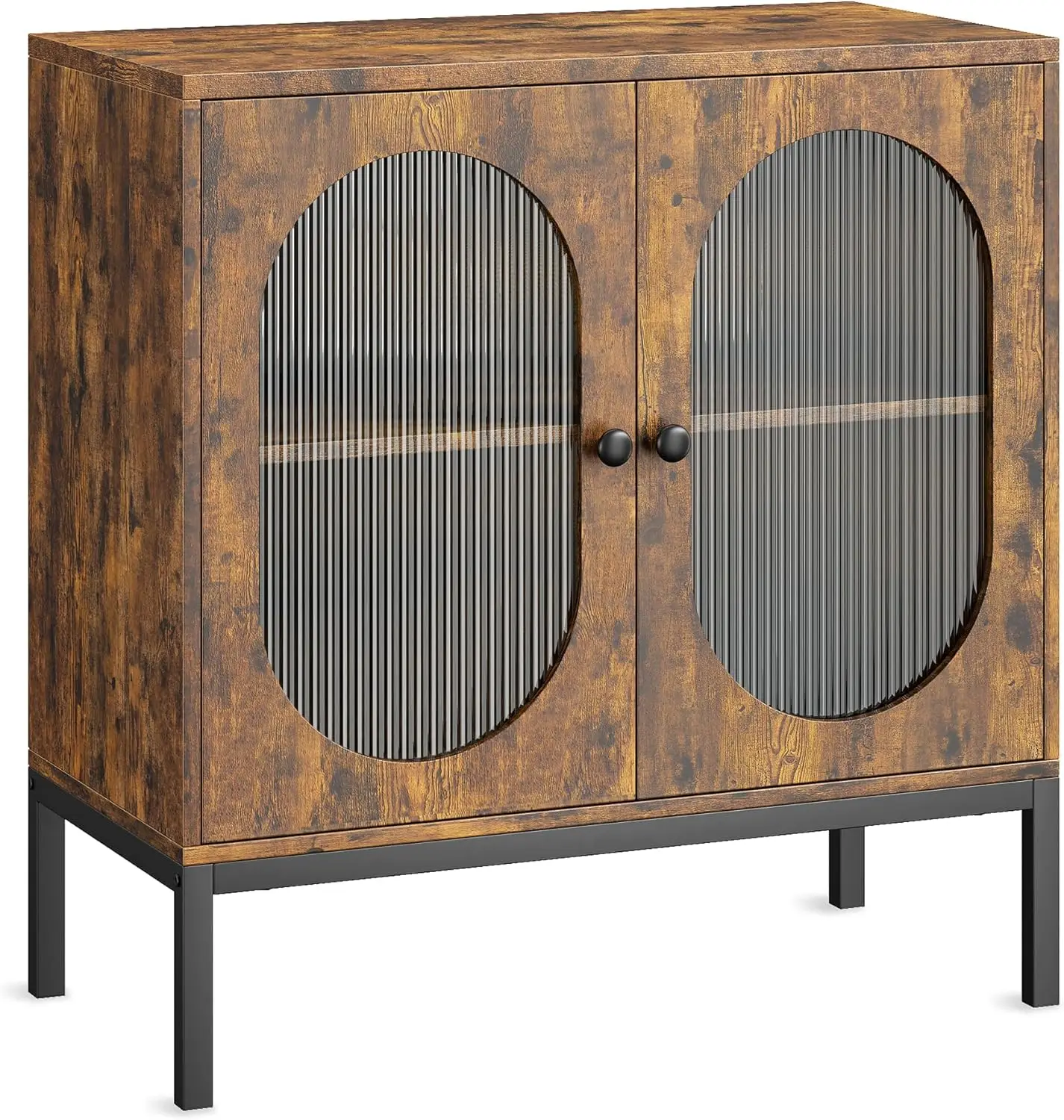 Holz-Aufbewahrungsschrank, 2-Türiger Buffetschrank, Moderne Aufbewahrungseinheit für Wohnzimmer, Küche, Esszimmermöbel