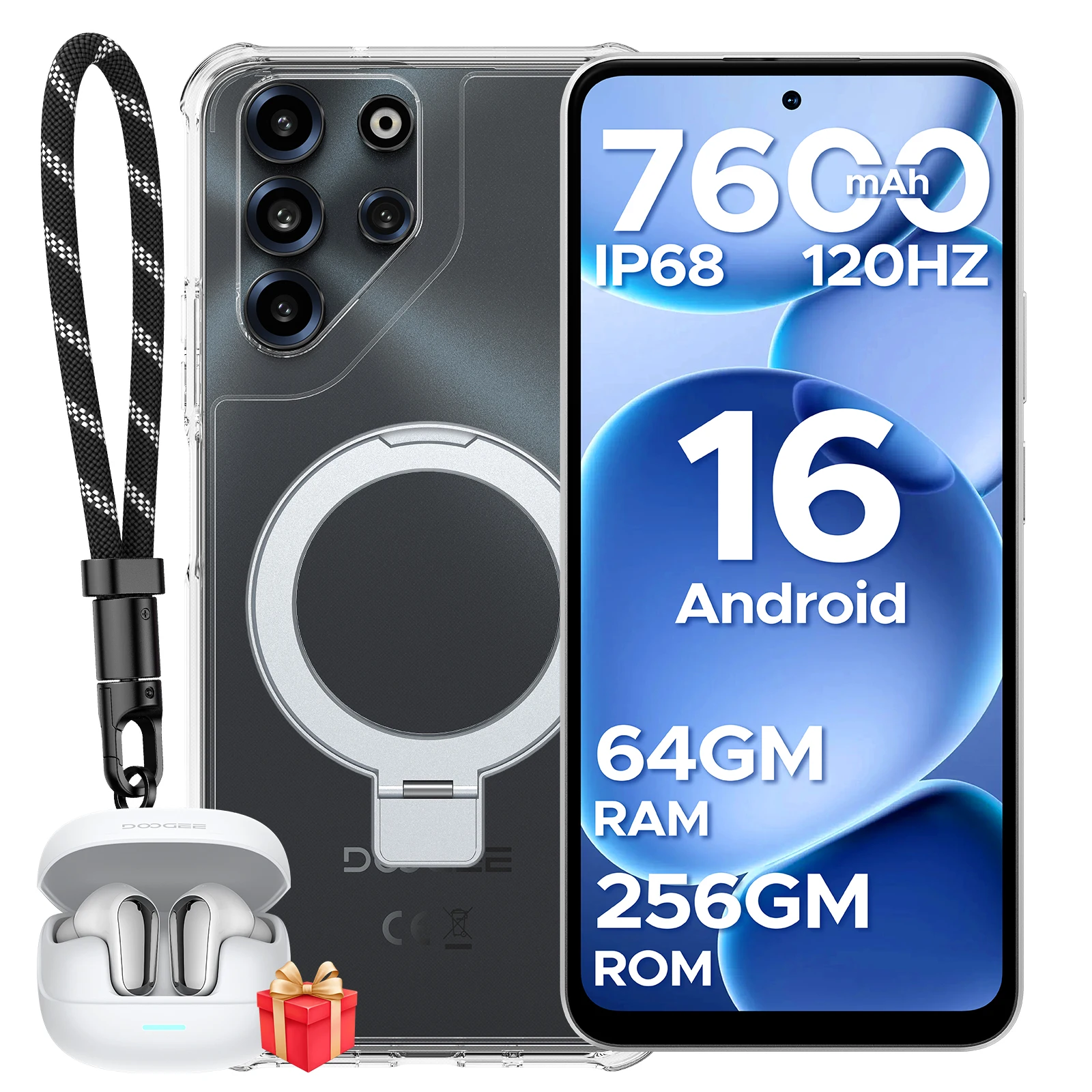 DOOGEE B10 Pro Smartphone 7600mAh Akku 6,63'' 120Hz Display 64GB RAM (8GB+56GB) 256GB ROM 64MP Kamera Android 16 Mobiltelefon Image