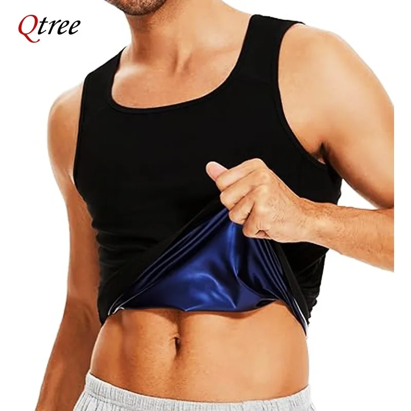 Qtree Sauna-Schwitzweste für Herren, Taillentrainer, ärmellos, Fettverbrenner, Kompressionsanzug zur Gewichtsreduktion, Thermo-Bodyshaper-Tanktop Image
