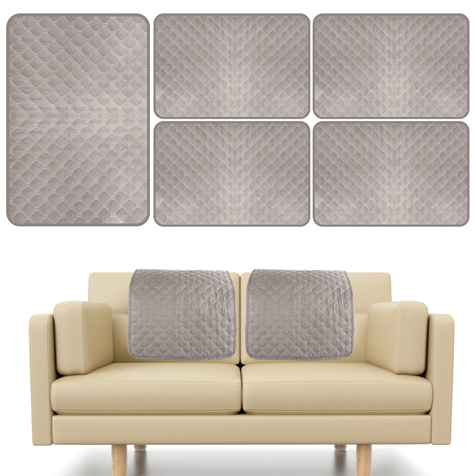 3Pcs Sofa Kopfstütze Abdeckung Weiche Polyester Liege Kopfstütze Schutz Tragen Beständig Liege Kopfstütze Abdeckung Anti-Verblassen Sofa Kopf Image