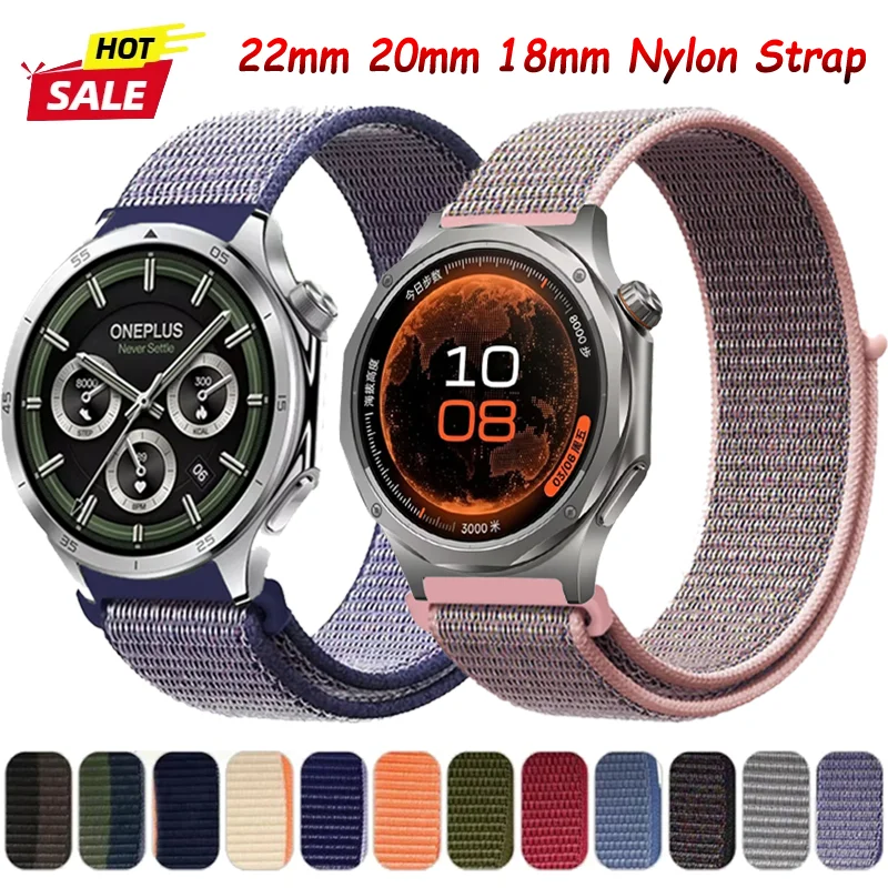 22mm 20mm 18mm Nylonarmband für Oneplus Watch 3 43mm/Lite/4/3 Sportarmband Huawei Watch GT6-5-4 41mm 46mm/5-GT5 Pro 42mm Correa Image