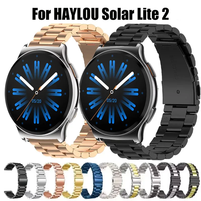 22MM Metallarmband für HAYLOU Solar Lite 2 Edelstahlband für Haylou Watch RS5 S8 S6 R8/3 4 4S 2 Pro/Solar Ultra/Solar 5/Neo Image