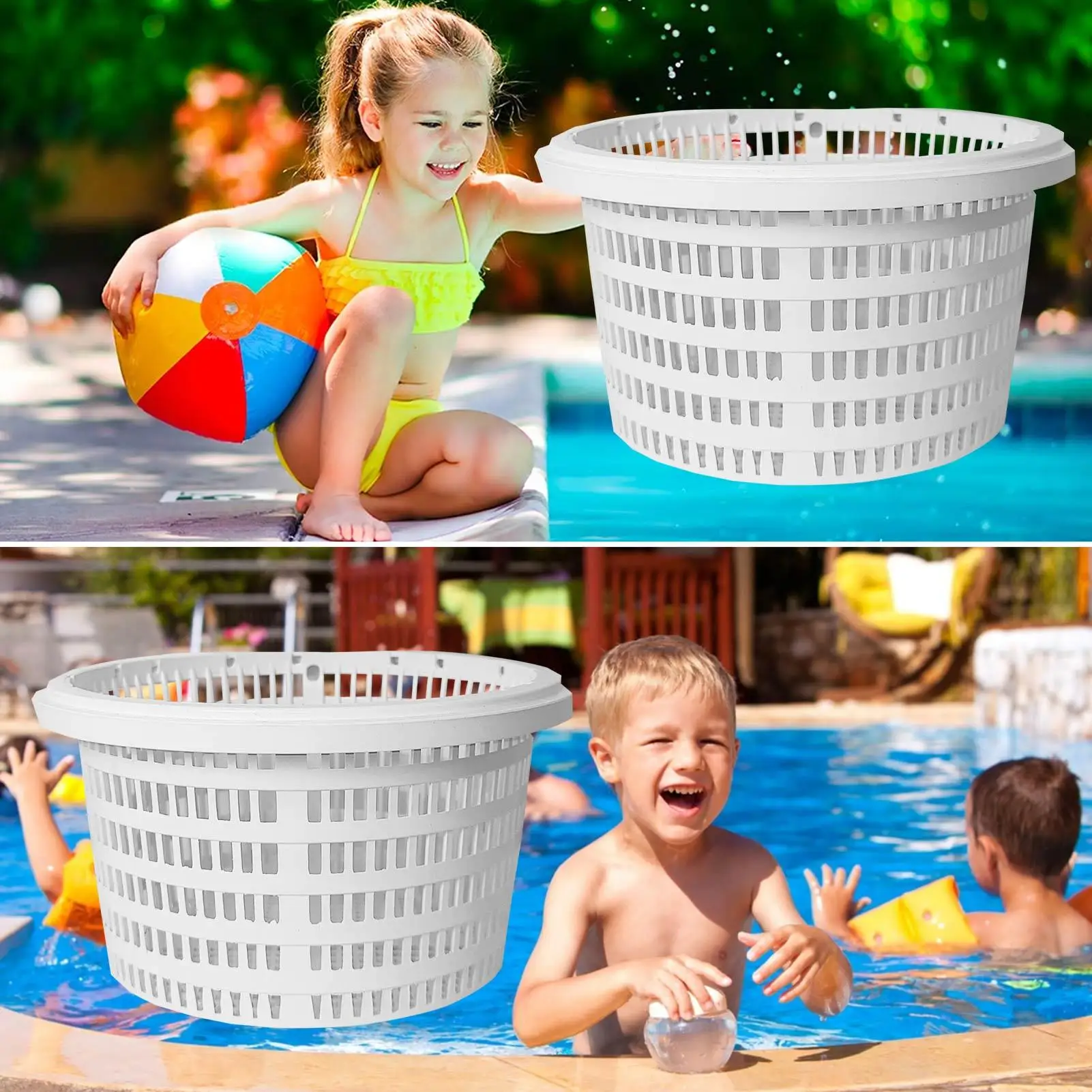 Pool-Siebkorb-Filter, Schwimmbad-Laubskimmerkorb, Pool-Teich-Schmutzfänger, Pool-Skimmer-Netz-Ersatz Image