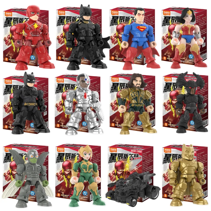 Original Blokees Justice League Superman Batman Mystery Box Figur DC Heroes Serie Defender Version Vol.2 Spielzeug Geschenk Image