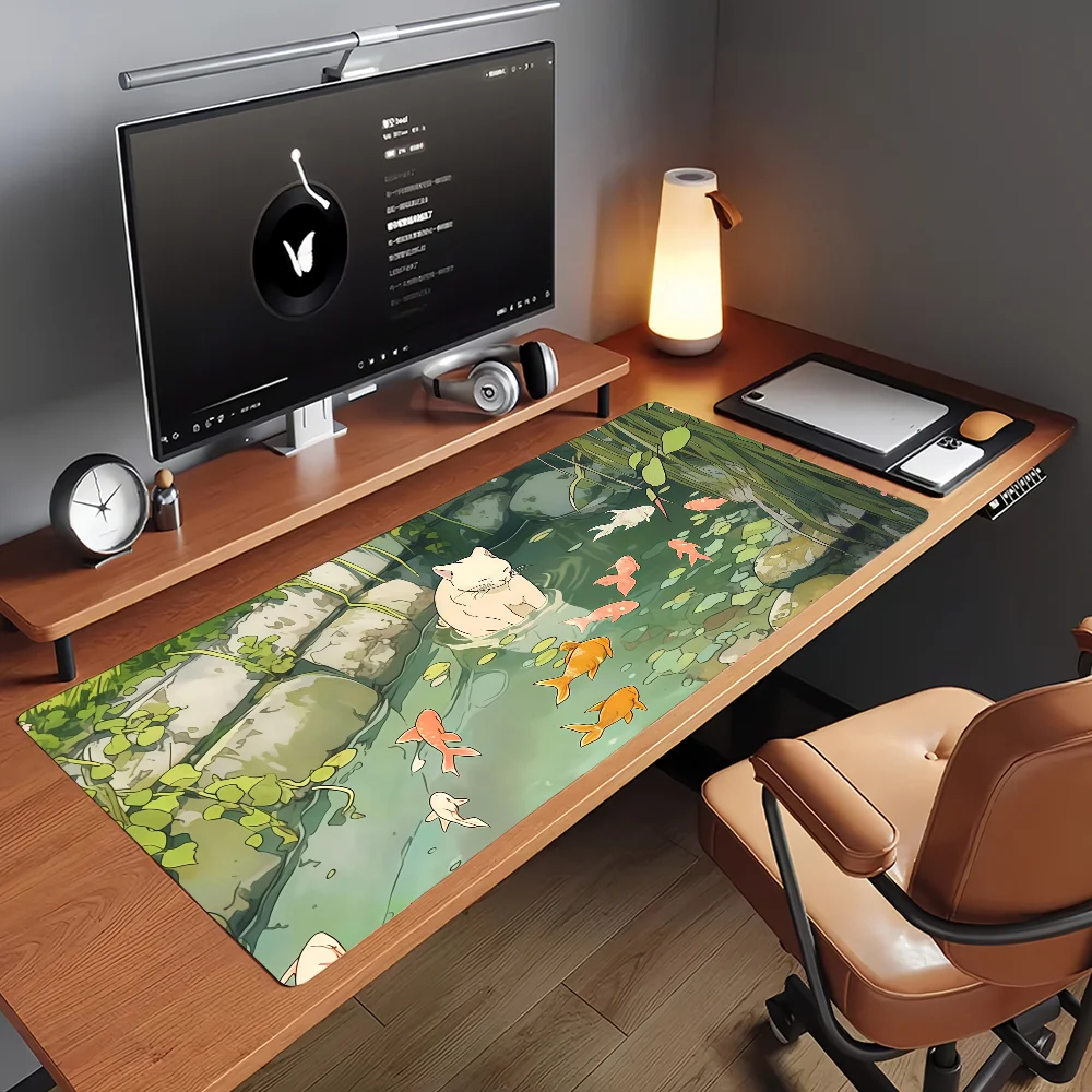 Cat Fish Mauspad, rutschfeste Gummimatte, Computermatte, Gamer Balance Decoracion, Schreibtischunterlage, Laptop, Büro, groß Image