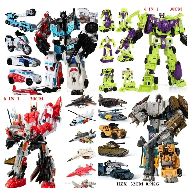 Giocattoli Robot Trasformabili HZX Defensor Bruticus Superion Devastator IDW 5 IN 1 6 IN 1 Senza Scatola Set Action Figure KO 6in1