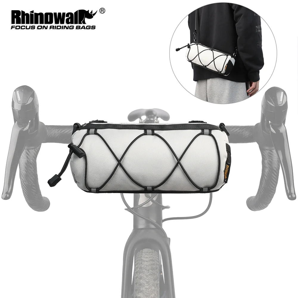Rhinowalk Fahrradtasche Lenkertasche 2,4L Große Kapazität Reflektierende Fahrradtasche oder Andere Farben MTB Rennrad Rahmenrohrtasche Image