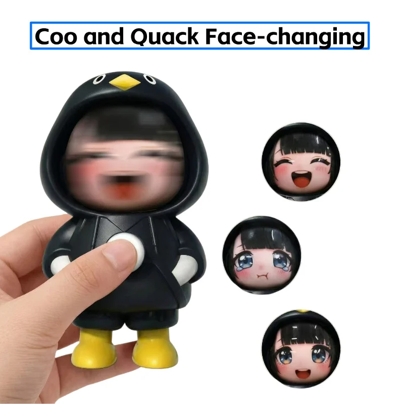 Drückpuppen mit wechselnden Gesichtsausdrücken, kreativer Gugu Gaga, handgemachter Anime-Schlüsselanhänger mit niedlichen Ausdrücken, Dekompressionsspielzeug Image