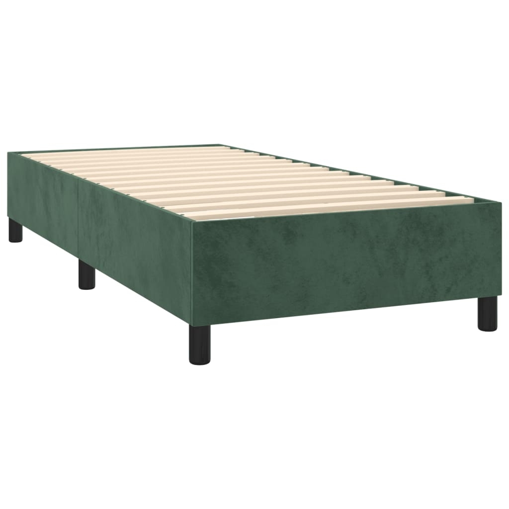 Décoshop26 - Lattenrost auf Beinen Bettgestell 100x200 cm dunkelgrüner Samtstoff TDL0206890 Image