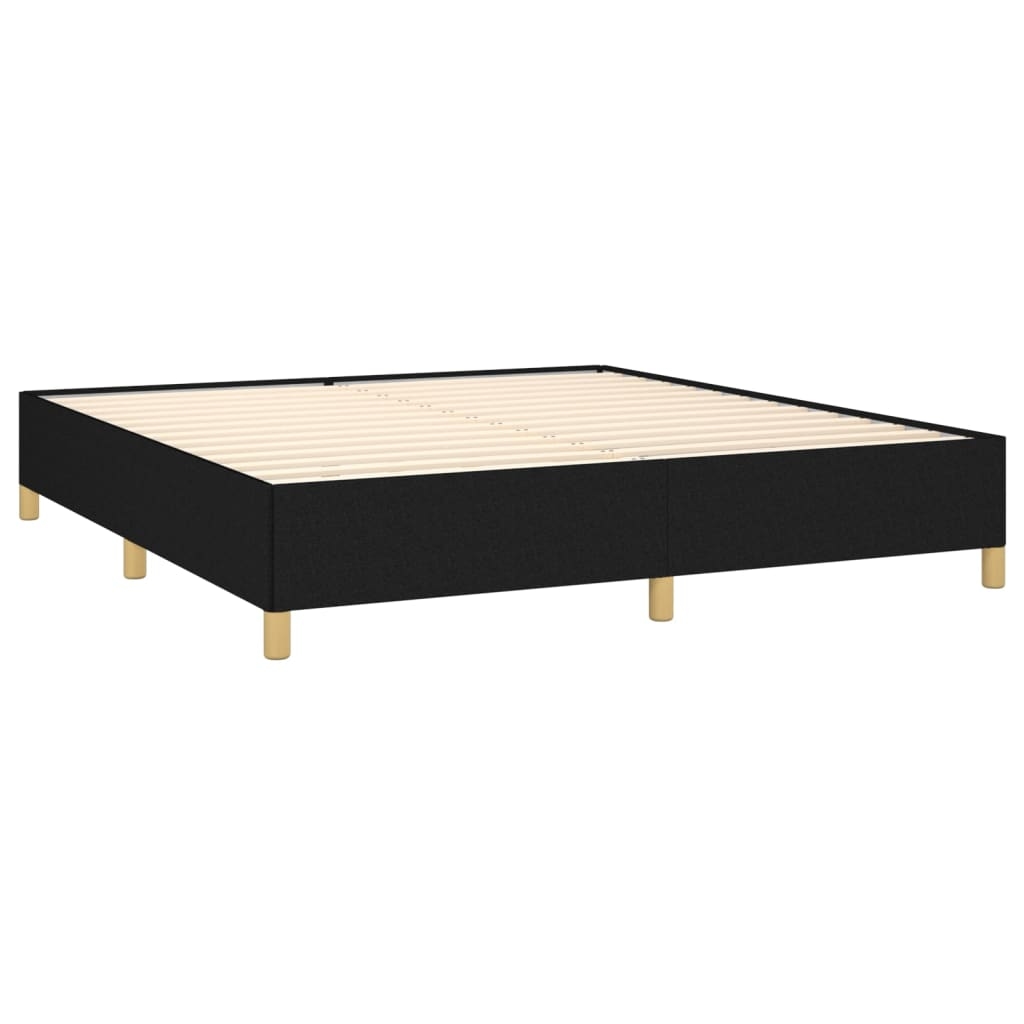 Décoshop26 - Lattenrost auf Beinen Bettgestell 160x200 cm schwarzer Stoff TDL0207008 Image