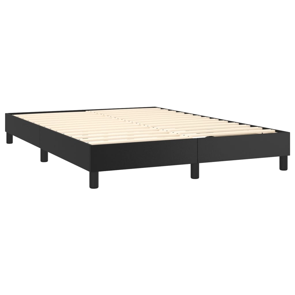 Décoshop26 - Lattenrost auf Beinen Bettgestell 140 x 190 cm schwarzes Kunstleder TDL0207027 Image