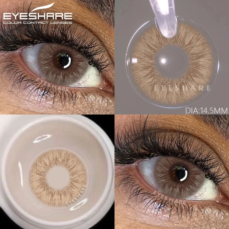 EYESHARE 1 Paar farbige Kontaktlinsen für Augen, blaue Augenkontaktlinsen, graue Schönheitsschüler, braune Make-up-Linsen, grüne Kontakte, jährlich Image