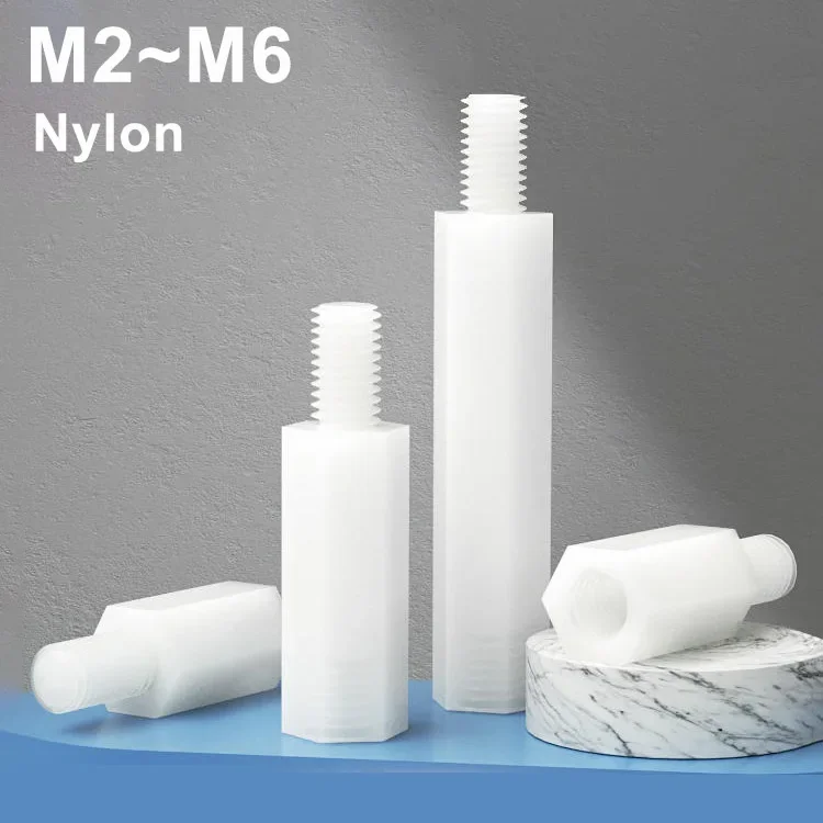 M2 M2,5 M3 M4 M5 M6 Weiß Nylon Sechskant Männlich Weiblich Standoff Gewinde Säule Montieren PCB Board PC Motherboard Kunststoff Abstandshalter Schraube Mutter Image