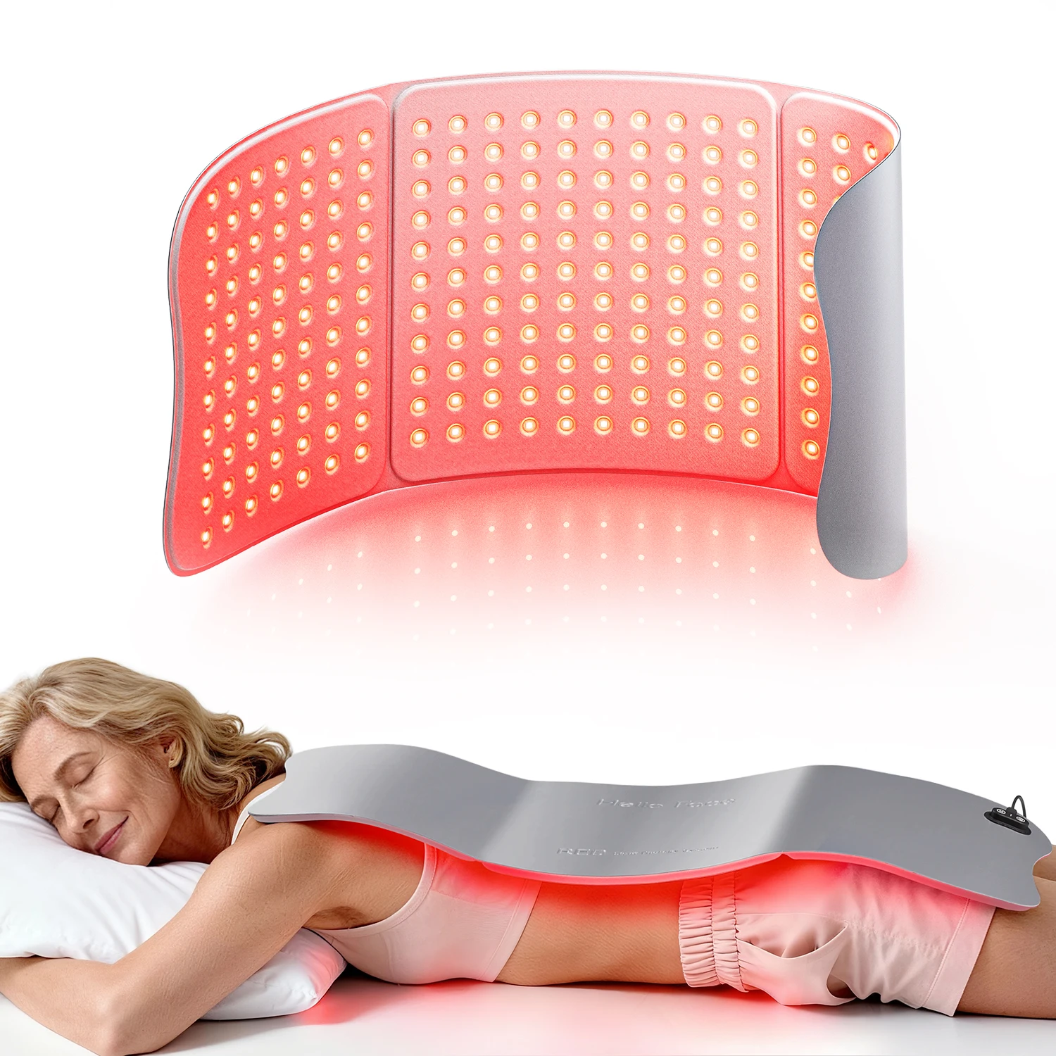 Verbesserte Hello Face L7 große Rotlichttherapiematte, 792 LEDs, 660 und 850 nm Infrarot-Lichttherapie-Pad zur Schmerzlinderung im ganzen Körper