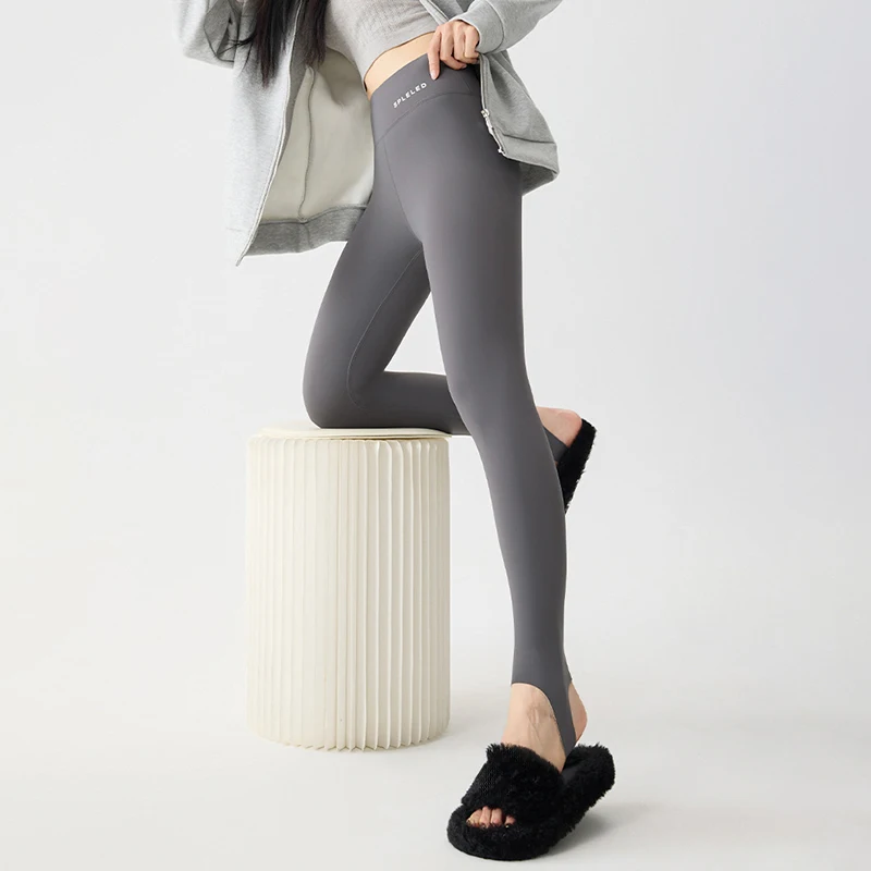 Herbst Winter Plus Fleece Schritt Auf Fuß Yoga Hosen Frauen Casual Komfortable Gestaltung Shark Leggings Nahtlose Fitness Yoga Leggings Image